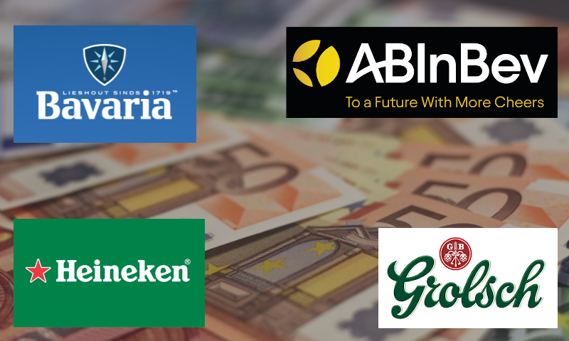 Bierprijzen grote pils brouwers